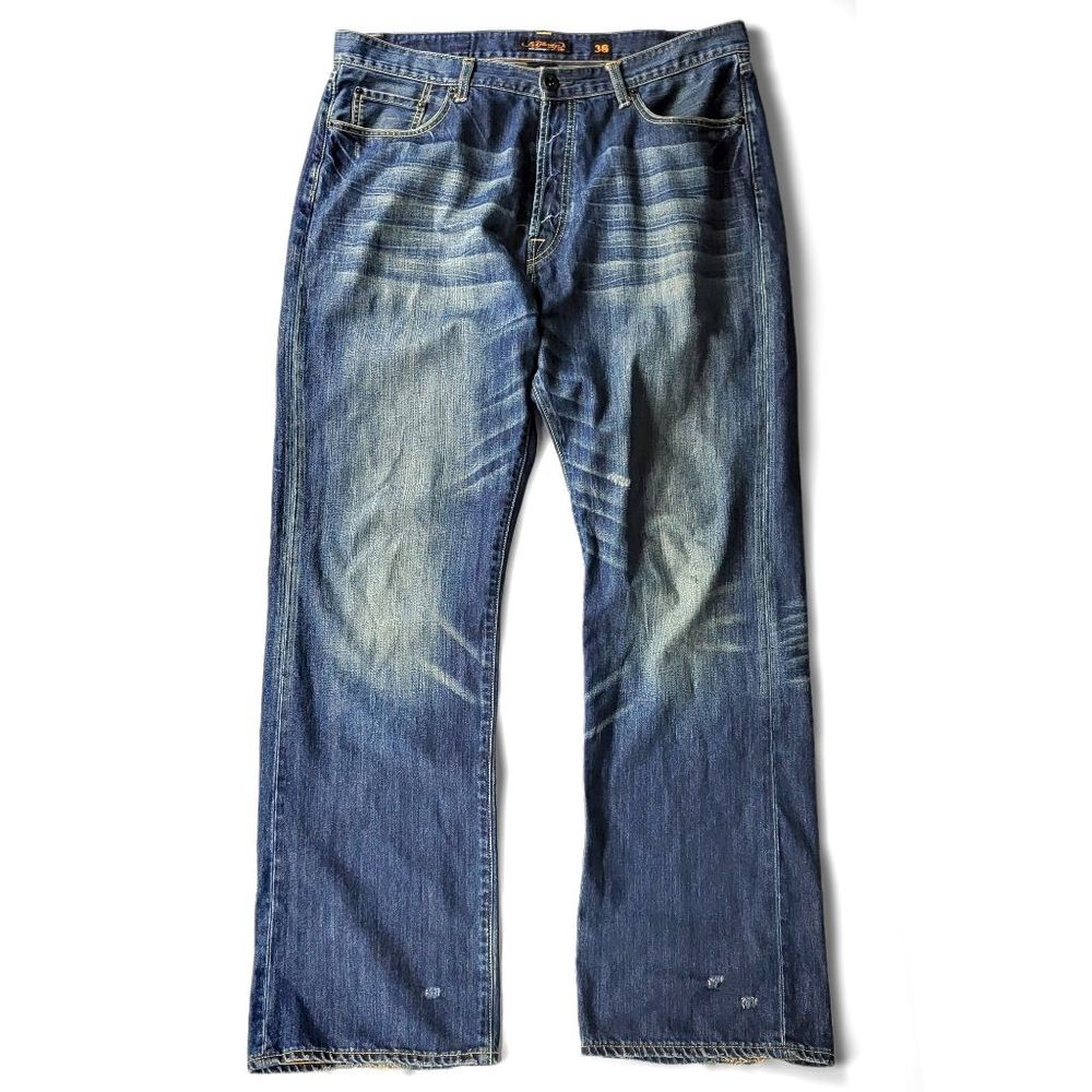 Ed Hardy by Christian Audigier Distressed Embroidered Logo Jeans Mens 38 X 34 Y2